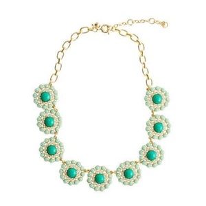 J Crew Statement Circle Aqua & Green Necklace ✨✨